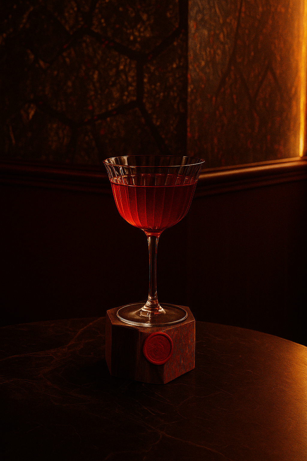 Coquetel Vermelho em Taça Elegante